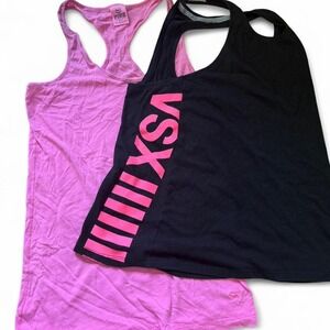 Y2K 2000s Pink & black Victoria's Secret tank top bundle